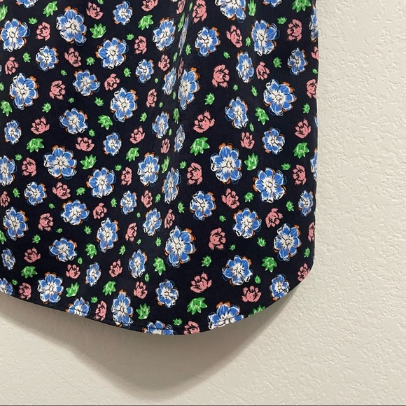 Banana Republic Blouse Tank Floral Sleeveless Navy Blue Womens XS - Picture 12 of 14